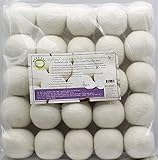 EcoJeannie Wooland Wholesale Bulk Laundry XL Premium Wool Dryer Balls - 100% New Zealand Organic Wool Natural Fabric Softener for Sensitive Skin, Babies (50 Count)