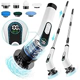 Electric Spin Scrubber Cleaning Bathroom: Shower Cleaner Brush, Cordless Power Scrubber with LED Display for Tub Tile and Floor