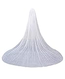EllieWely Long Cathedral Length Pearl Wedding Bridal Veil With Metal Comb F07 3 M Ivory