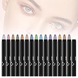 Eyeshadow Shimmer Stick, 2024 Upgrade Highlighter Eyeshadow Pencil Waterproof Glitter Eye Shadow Eyeliner Pen, Waterproof Eyeshadow Shimmer Stick Long Lasting Brightener Eyeshadow Pencil Crayon
