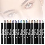 Eyeshadow Stick Set, 16 Color Highlighter Eyeshadow Pencil Waterproof Glitter Eye Shadow Eyeliner Pen, Cream Eyeshadow Long Lasting Waterproof High Pigmented Eye Shadow (16 set pack)
