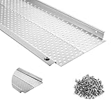 FIRMDKWEED 5 inch Gutter Guard, 13 Pack-52ft, Aluminum Mesh Leaf Guards, DIY Leaf Filter Gutter Protection Cover, Raptor Gutter Guard Cleaning Tools for Downspout, Roof, with Screws