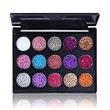 FMURY 15 Color Glitter Eye Shadow Pallete Pigment Professional Eye Makeup Palette Long-lasting Make Up Eyeshadow Palette(E)