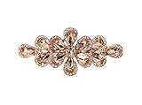 Faship Gorgeous Champagne Rhinestone Crystal Floral Hair Barrette Clip