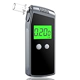 Figollty Breathalyzer, Professional-Grade Accuracy Alcohol Tester with USB Rechargeable, Portable Breathalyzer with LCD Digital Display and 10 Mouthpieces