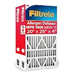 Filtrete 20x25x4, AC Furnace Air Filter, MPR 1000 DP, Micro Allergen Defense Deep Pleat, 2-Pack (actual dimensions 19.88 x 24.63 x 4.31)