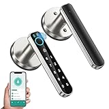 Fingerprint Door Lock-Smart Door knob,biometric Door Lock，with passcode keypad keyless Entry Door Handle，for Bedroom Home Hotel Office Apartment (Silver with APP)