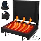 Fitense Heated Stadium Seat for Bleachers with Back Support, Folding USB 3 Levels Heated Stadium Chair, Portable Stadium Seat Cushion for Outdoor,Camping Games,Sports(Wide 17inch)