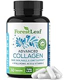 ForestLeaf Multi Collagen Pills - Collagen Men & Collagen Women - Hydrolyzed Collagen Supplements with Vitamin C & Hyaluronic Acid - Collagen Capsules for Hair, Skin & Nails (240 Peptide Capsules)