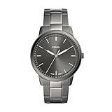 Fossil Men's Minimalist Quartz Stainless Steel Three-Hand Watch, Color: Smoke (Model: FS5459)