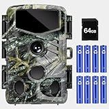 Founissa Trail Camera, 48MP 4K Game Camera with 0.1s Trigger Time, 130°Wide-Angle, Trail Cameras with Night Vision Motion Activated Waterproof IP66, 2.0”Screen Trail Cam for Wildlife Monitoring
