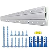 French Cleat Hanger 25 Inch - 2 Pack - Picture, Mirror, Whiteboard, Pallet or Panel Interlocking Wall Mounting Bracket - Aluminum Z Bar Clip Hanger Supports 100 lbs