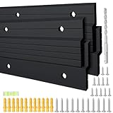 French Cleat Hanger 41 inch - 2 Pairs Heavy Duty Aluminum Alloy Z Bar Clips Picture Hanging Kit Wall Mounting 500 lbs Load Interlocking Brackets Mirror Hanging Hardware Frame Hanger, Black