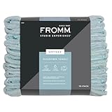 Fromm Softees Microfiber Salon Hair Towels for Hairstylists, Barbers, Spa, Gym in Aqua, 16