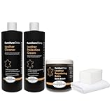 Furniture Clinic Leather Complete Restoration Kit | With Leather Recoloring Balm, Cleaner, 2-in-1 Protection Cream & Conditioner, Sponge, and Cloth | Leather Repair Kit for Furniture (Dark Brown)