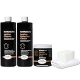 Furniture Clinic Leather Complete Restoration Kit | With Leather Recoloring Balm, Cleaner, 2-in-1 Protection Cream & Conditioner, Sponge, and Cloth | Leather Repair Kit for Furniture (Dark Brown)