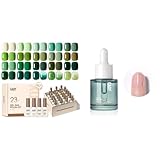 GAOY 20ml Cuticle Remover Gel and 23 Pcs Gel Nail Polish Kit, White Green Jelly Glitter Colors
