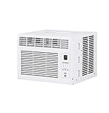 GE Electronic Window Air Conditioner 6000 BTU, Efficient Cooling for Smaller Areas Like Bedrooms and Guest Rooms, 6K BTU Window AC Unit with Easy Install Kit, White