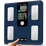GE Smart Scale for Body Fat: Weight Scales with BMI Muscle Mass Button Function 500lbs Digital Bathroom Scales Body Composition Monitor 11.8" Platform Accurate Weighing Health Analyzer