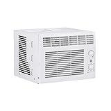 GE Window Air Conditioner Unit, 5,000 BTU for Small Rooms up to 150 sq ft. with Manual Adjustable Fan and Cooling Settings, Perfect for Small Bedroom or Living Room, Easy Install Kit Included, White