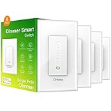 GHome Smart Dimmer Switch Work with Alexa Google Home, Single Pole 2.4GHz Wi-Fi Switch for Dimmable LED CFL INC Light Bulbs, Neutral Wire Required, Not 3 Way, No Hub Required, 4Pack