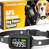 GPS Dog Collar Tracker Fence System, Waterproof Dog GPS Tracker for Safe Outdoor Boundaries, Adjustable Shock Collar for Dogs, Rechargeable and Portable Perimeter GPS Dog Tracking Collar