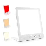 GQP Light Therapy Lamp and Red Light Therapy for Face, UV-Free Sun Lamp with 660nm Red Light and 12000 Lux Bright White Light, Detachable Stand for Boosting Mood & Improving Skin Heal-th.