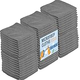 GREEN LIFESTYLE Microfiber Cleaning Cloth 150 Pack, Borderless Microfiber Towels Cleaning, Rags for Cleaning, Car Microfiber Towel, Drying Towels for Сars, Car Wash Towels (11.5" x 11.5", Grey)