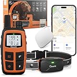 GWORLD i tag Dog Collar No Monthly Rent GPS trackers for Dogs (Only iOS) with Smart Tracker 2 in-1 Dog Training Collar with Remote Innovative IPX7 Waterproof, for All Breeds Sizes