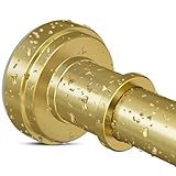 Gold Shower Curtain Rod 36-98 Inch(3-8.17ft) Never Rust Non Slip No Drilling Spring Tension Shower Rod, Adjustable Curtain Rod for Bathroom Window Patio