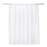 Grab Bar Specialists Heavy-Duty Shower Curtain - Chain Weighted Water Barrier Stopper/Works with Collapsible Shower Dam/White 3-Ply Textured Commercial Grade Vinyl/ 72" x 72"