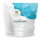 Grab Green Automatic Dishwashing Detergent Pods, 132 Count, Fragrance Free, Plant and Mineral Based, Superior Cleaning, Powerful Grease Removal, Brill