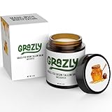 Grazly Unscented Manuka Honey & Bison Tallow Balm – 100% Organic, Grass-Fed Face & Body Moisturizer for Dry Skin, Acne-Prone Skin & Wrinkles – Ancestral Formula with Coconut Oil, Raw Beeswax – 3oz