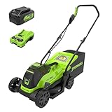 Greenworks 24V 13" Brushless Cordless (Push) Lawn Mower, 4.0Ah Battery and Charger Included