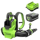Greenworks 80V (750 CFM) Backpack Blower, 4.0Ah Battery and 4A Charger