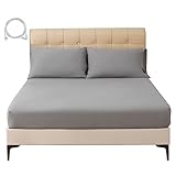 Grounding Sheets King Size Organic Cotton 90% Silver 10% – Silver Fiber Infused Conductive Bedding for Improved Sleep & Wellness (Gray, King - 76"x80"x15")