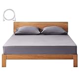 Grounding Sheets Queen Deep Pocket Organic Cotton with Silver Fiber, Grounding Fitted Earth Sheets with Grounding Cord (Deep Grey, Queen - 60"x80"x15")