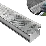 Gutter Guard, 5" (100 Feet, Mill Finish) Premium Heavy-Duty Aluminum Leaf Guards for Gutters,Gutter Leaf Guards for 5 Inch Gutters,Gutter Screen Install DIY Easy Gutter Cover System(25 Pack)