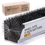 Gutter Guard 5 Inch - 60 Ft by GutterBrush | DIY Leaf Filter for Standard 5-Inch Gutters, No Tools Needed | 4.25" Brush Diameter, Prevents Clogs, Easy Install, Reduces Cleaning, Keeps Water Flowing