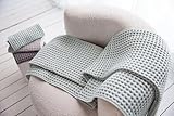 HAZELYA Waffle Cotton Bath Towels-100% Turkish Cotton, Quick Dry, Ultra Soft, Premium Absorbent, Weave Design, Fast Drying-2 Pieces Bath Towel Set (1 Large Bath Towel and 1 Hand Towel) (Sage)