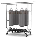 HOKEEPER Clothes Rack Heavy Duty Clothing Rack Collapsible Garment Rack with Wheels Double Rod Clothes Rack for Hanging Clothes Commercial Portable Closet Rack with Shelves