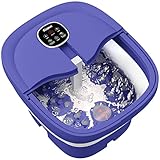 HOSPAN Collapsible Foot Spa Electric Rotary Massage, Foot Bath with Heat, Bubble, Remote, and 24 Motorized Shiatsu Massage Balls. Pedicure Foot Spa for Feet Stress Relief - FS02A