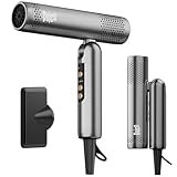 Hair Blow Dryer, QUICO 120-240V Global Dual Voltage Hair Dryer, 5X Faster 120000 RPM 500 Million Negative Ions High-Speed BLDC Hair Dryer, Foldable Blow Dryer for Women Cold/3 Heating/3 Speed Settings