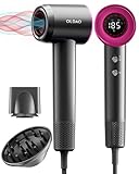 Hair Dryer, 160000 RPM High-Speed Brushless Motor for Fast Drying, 600 Millions Negative Ionic Blow Dryer with HD Display, Low Noise Thermo-Control Hair Dryer with Diffuser and Nozzle