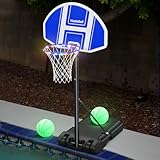 Haokelball Pool Basketball Hoop Outdoor Poolside Water Basketball Hoop with Light Adjustable Height 45