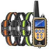 Heaflex Dog Shock Collar with Remote, Dog Training Electric Collar, Waterproof Rechargeable, 1640ft Dog Shock Collar with LED Light, Beep, Vibration, Shock for Medium/Large 3 Electronic Collars Dogs
