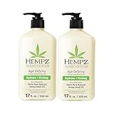 Hempz Age Defying Body Moisturizer, 17 Fl Oz, 2 Pack Bundle - Daily Herbal Moisturizer, Shea Butter Anti-Aging - Body Lotion, Hemp Extract Lotion - Skin Care Products, 100% Pure Organic Hemp Seed Oil