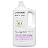 Heritage Park Silk & Wool Fragrance Free, Hypoallergenic, pH-Neutral Laundry Detergent - Dermatologist-tested, Sensitive Skin-Friendly, Enzyme-Free, Concentrated Up to 128 loads (64 fl oz)
