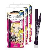Heroine Make by KISSME Eyeliner Trio Set | 3 Full-Size - Waterproof Smooth Liquid Eyeliner, Japanese Eye Makeup for Smudge-free, Super Keep 01 Jet Black