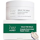 Hey Honey Walk The Walk Propolis Foot & Cracked Heel Cream For Extremely Dry Feet | Callus Remover for Feet, Lasting Effect Up To 72 Hours | Infused with Honey and Urea | 5 Oz